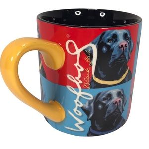 Black Lab Woofhol Pawpalettes Artwork Ceramic Coffee Mug Cup Excellent Condition
